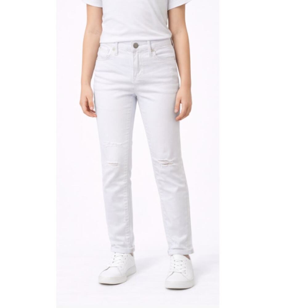 Joe's Girls White White Distressed The Markie Mid Rise Skinny Ankle Jean Size 14